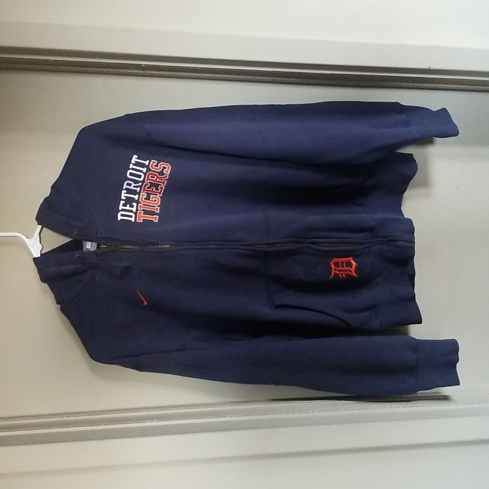 Nike Detroit Tigers Full Zip Hoodie Medium Navy Blue